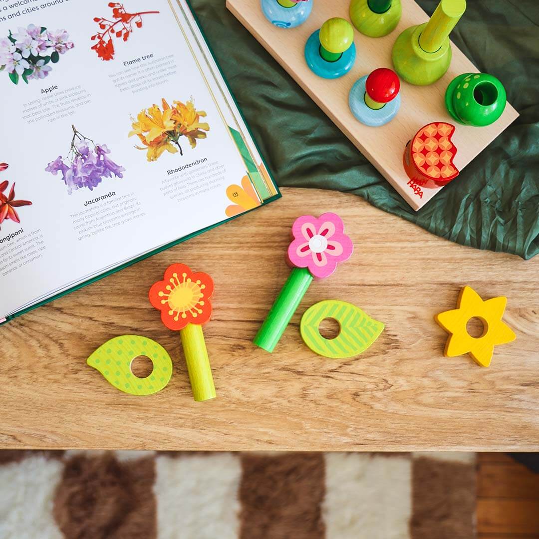 Flower Garden Wooden Sorting and Stacking Game