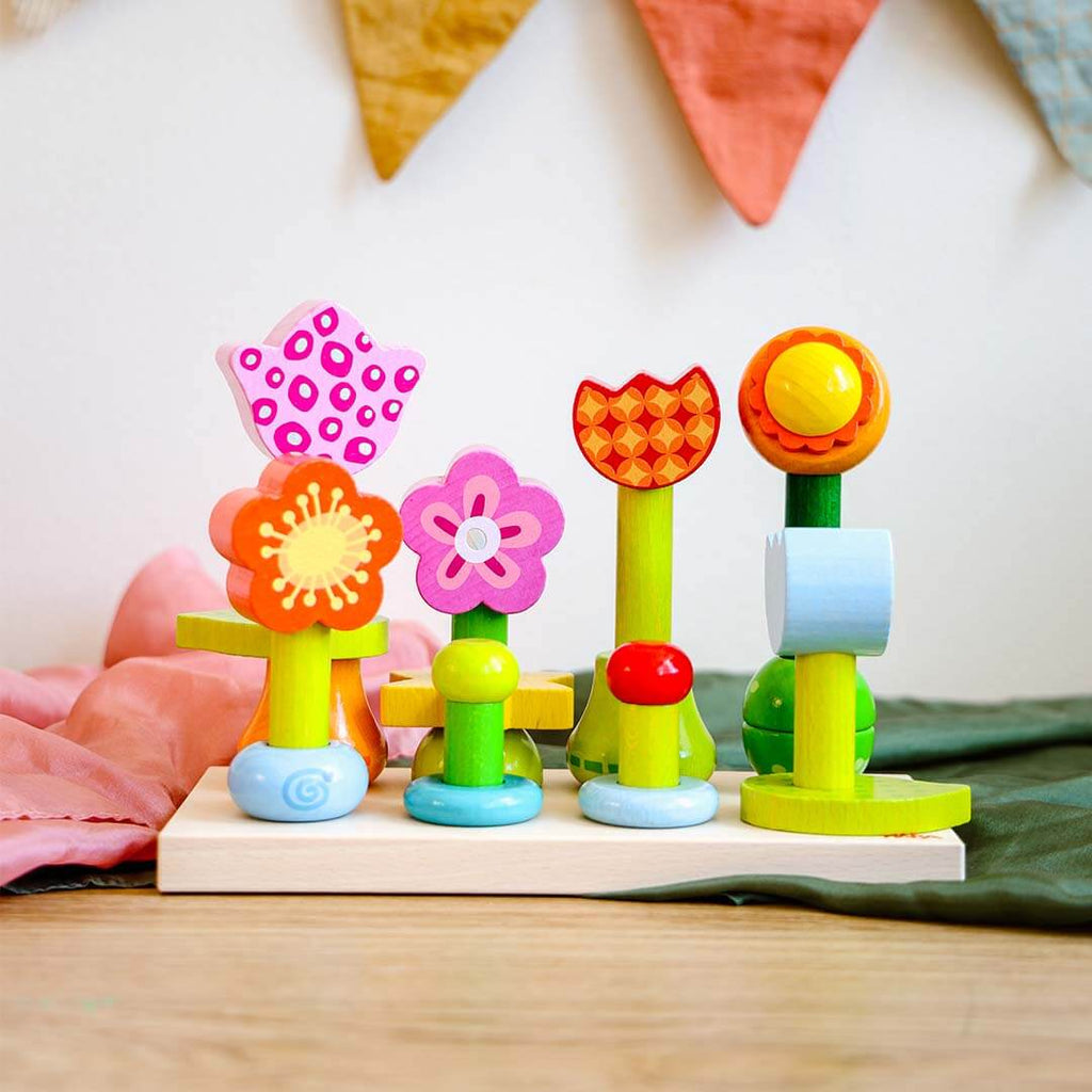 Flower Garden Wooden Sorting and Stacking Game
