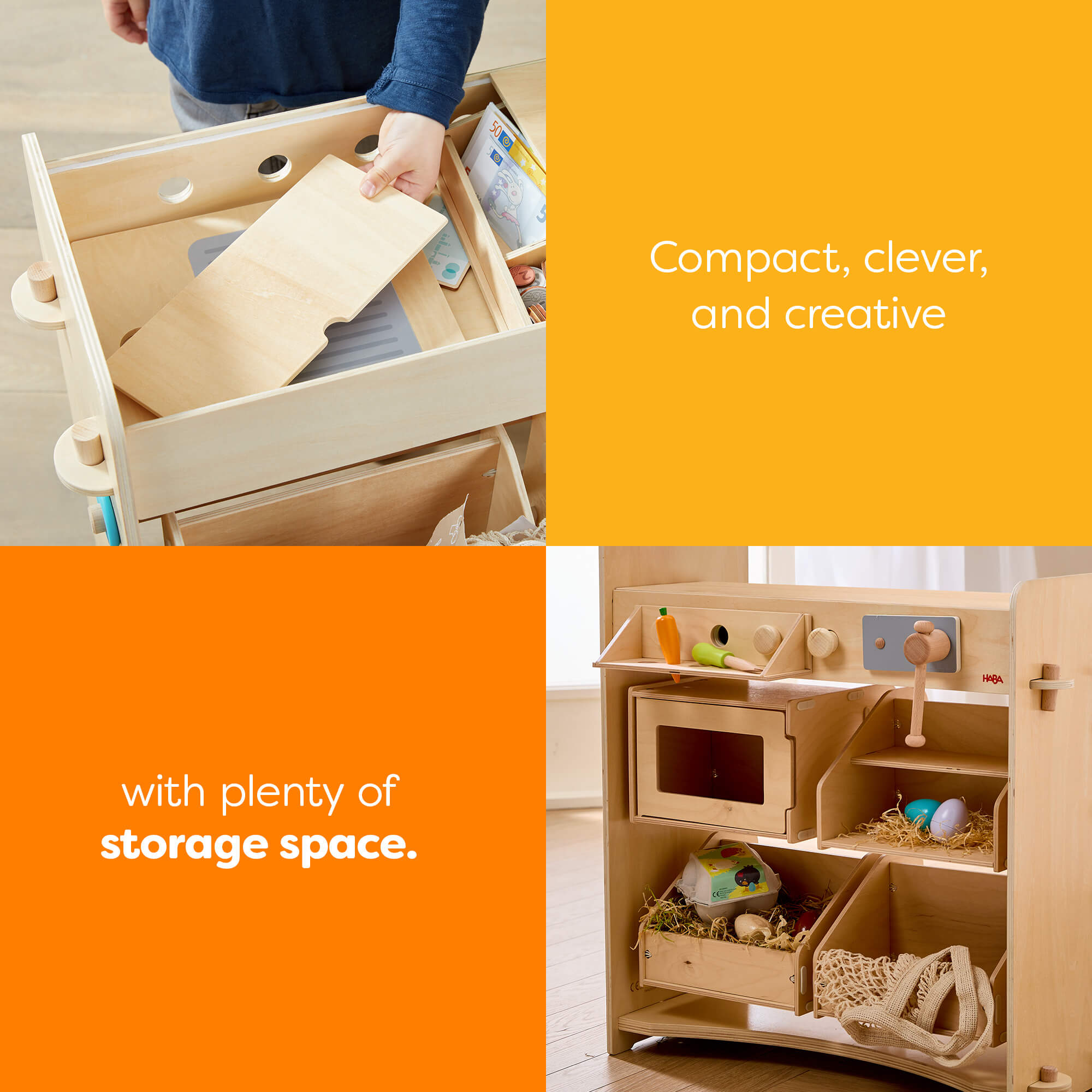 Creative Play 3 in 1 - Play Kitchen, Store & Workshop