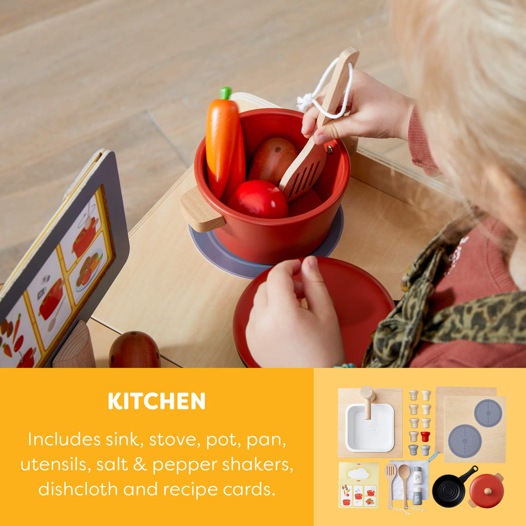 Creative Play 3 in 1 - Play Kitchen, Store & Workshop