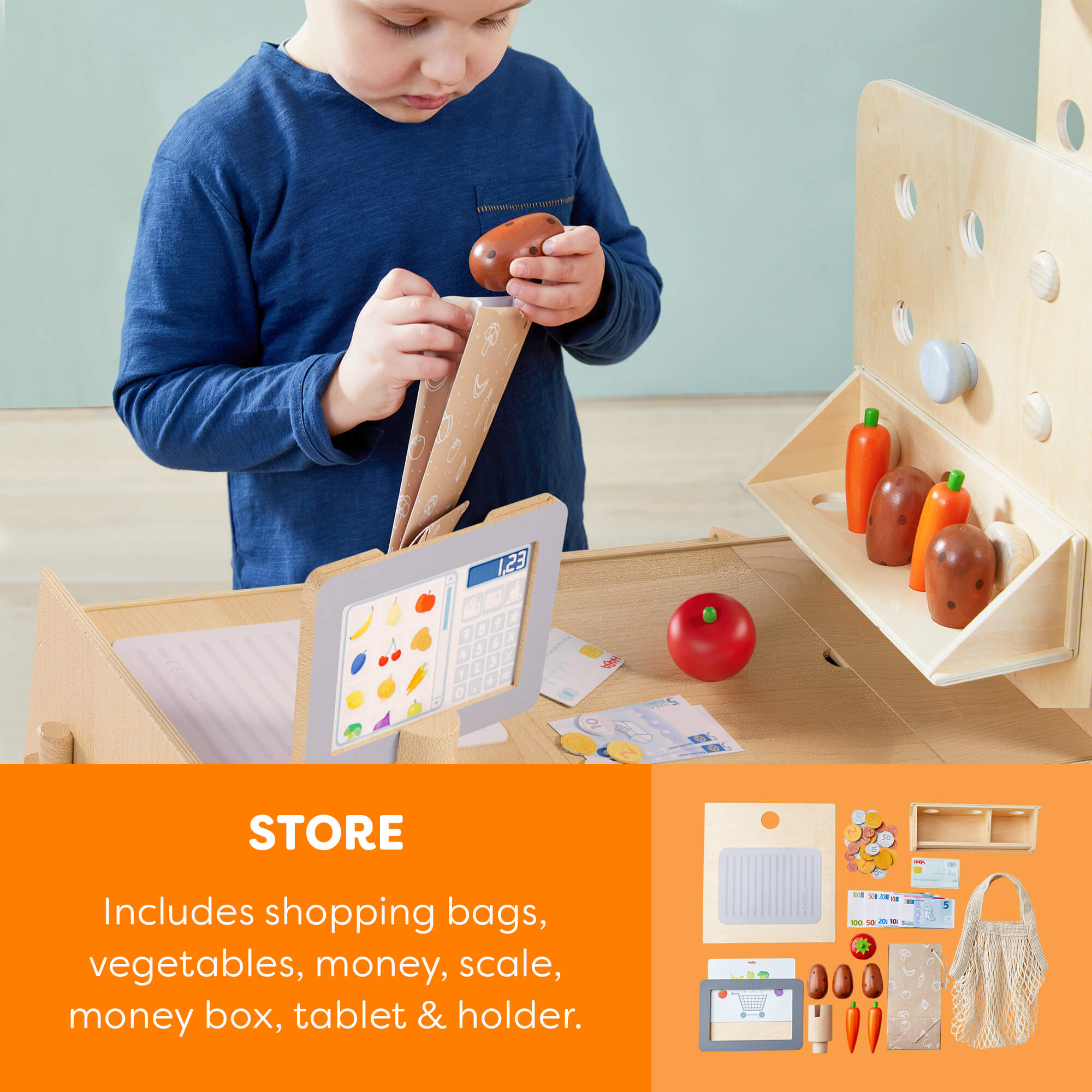 Creative Play 3 in 1 - Play Kitchen, Store & Workshop