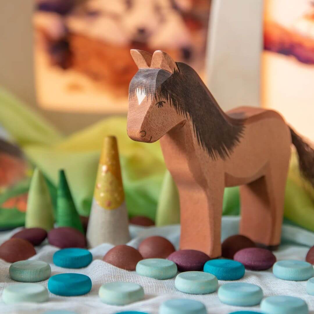 Icelandic Horse Wooden Figure
