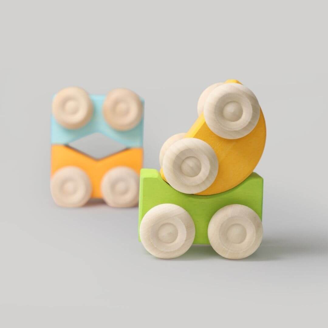 Wooden Stacking Cars