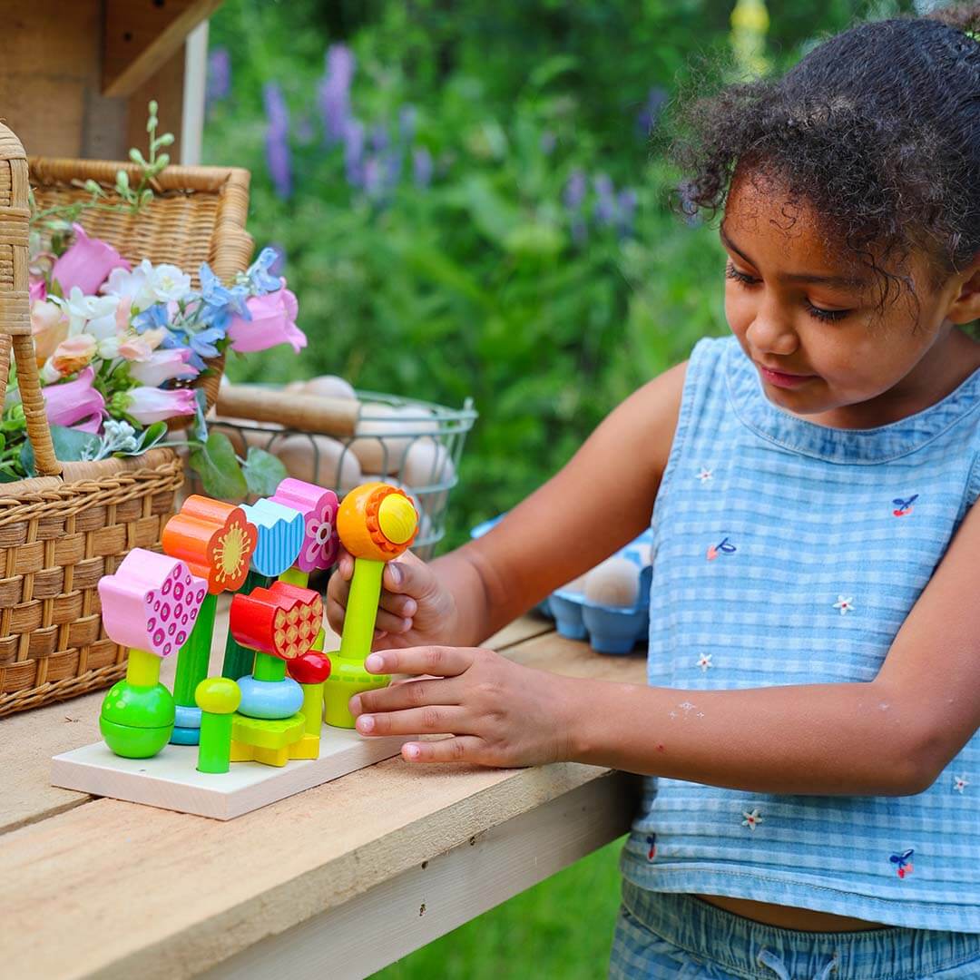 Flower Garden Wooden Sorting and Stacking Game