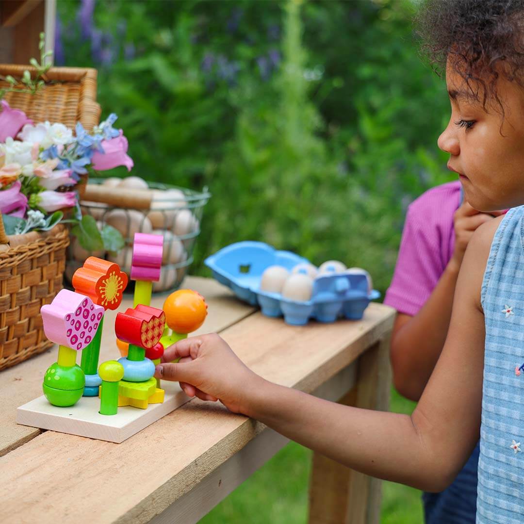 Flower Garden Wooden Sorting and Stacking Game