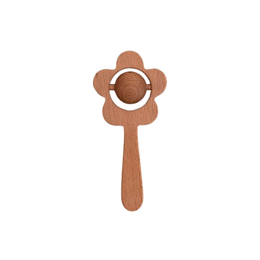 Natural Wooden Flower Rattle