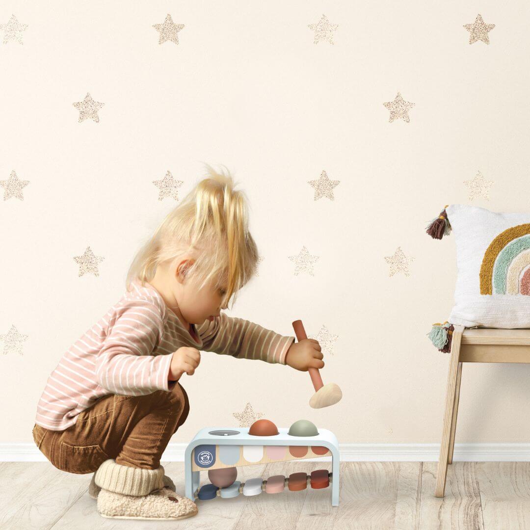 Wooden Hammer Bench & Xylophone